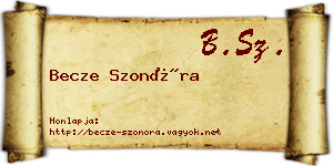 Becze Szonóra névjegykártya